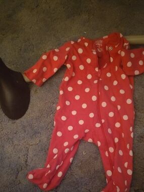 Carter's Red Polka Dot Footed One-Piece Baby 3M